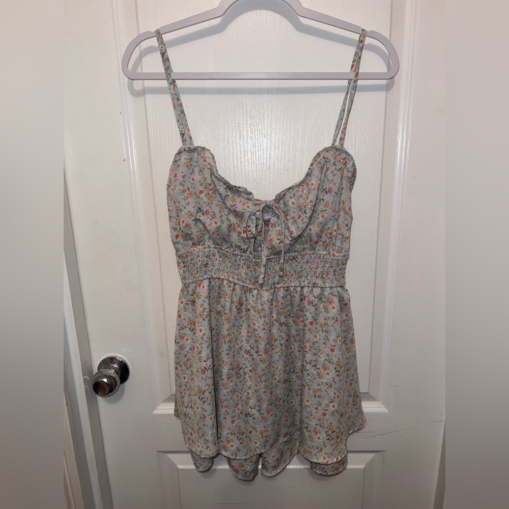 Iris • Blue Floral Romper